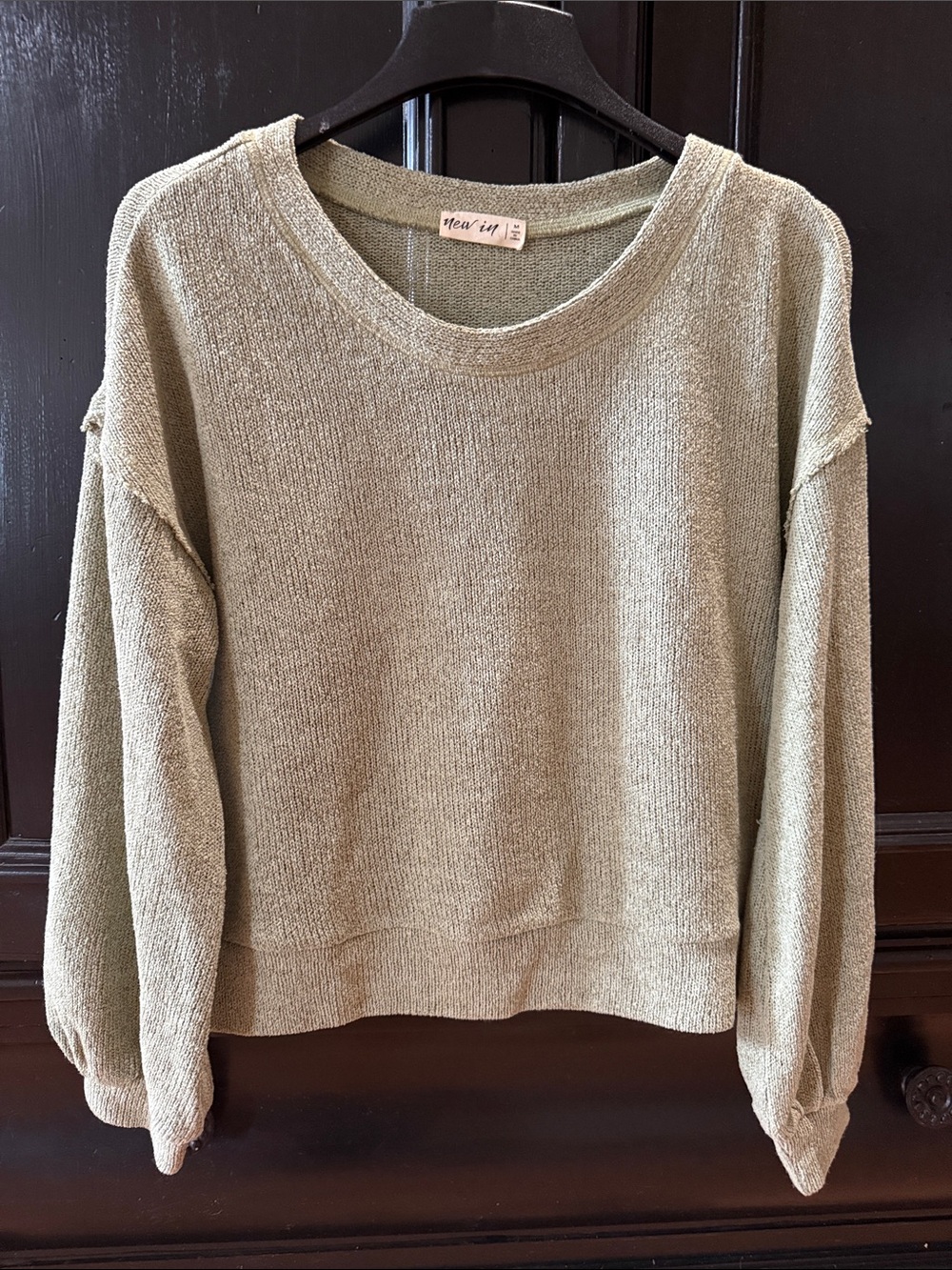New In Olive Green Crewneck Knit Sweater